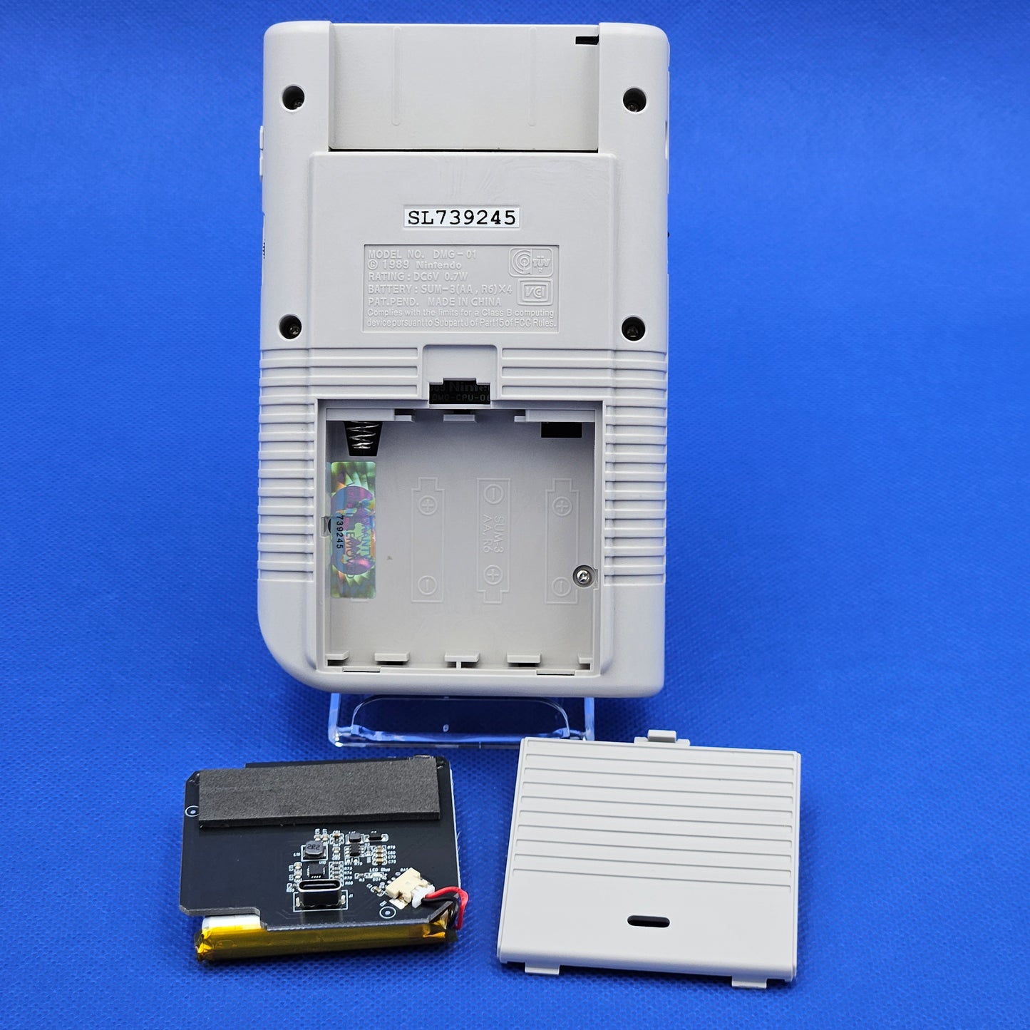 Nintendo Game Boy DMG-01 Hispeedido V5 IPS Backlit Screen Mod 3000mAh Battery