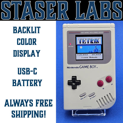 Nintendo Game Boy DMG-01 Hispeedido V5 IPS Backlit Screen Mod 3000mAh Battery