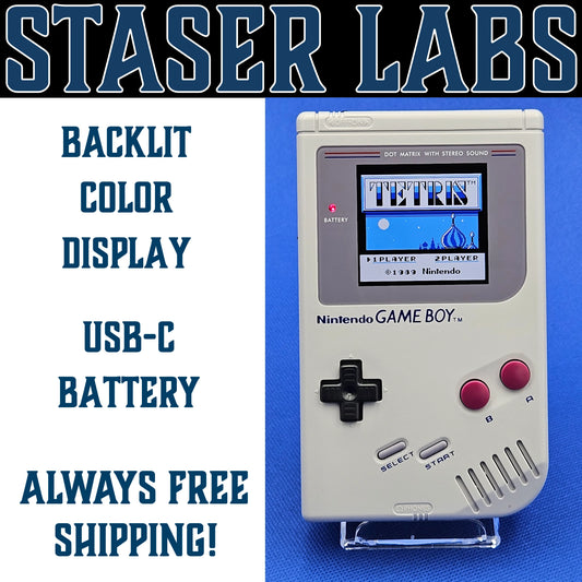 Nintendo Game Boy DMG-01 Hispeedido V5 IPS Backlit Screen Mod 3000mAh Battery